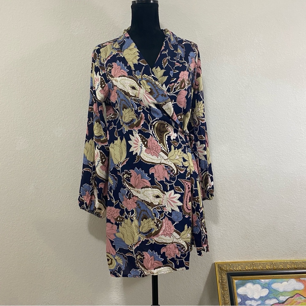 Kate & Mallory Floral Wrap Dress, Multicolor, Soft, Short, Flirty